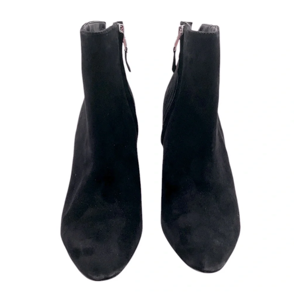 Sam‎ Edelman black Wilson Boot Size 8.5 Wedge Heel Black Suede Bootie Almond Toe